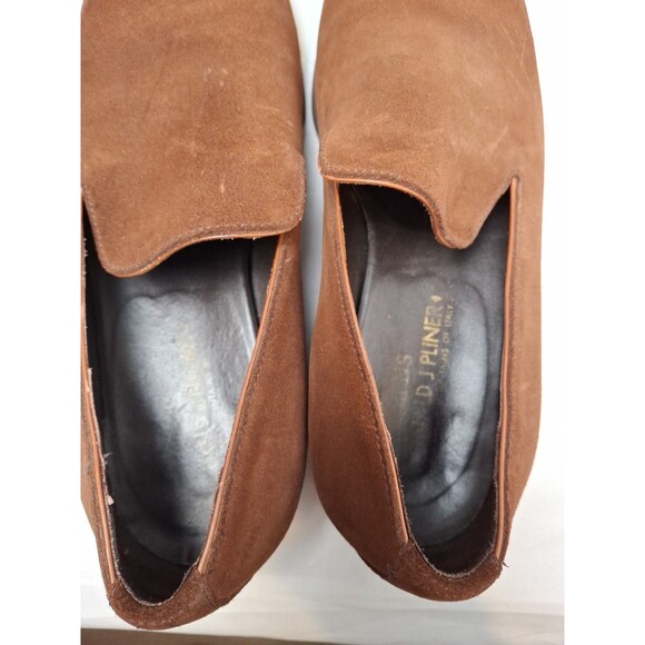 DONALD J PLINER Men\'s Luxury Suede Loafers Cognac Brown Size 9.5 main image 4
